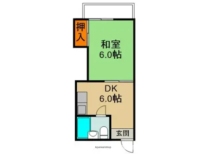 日乃出苑(1DK/1階)の間取り写真