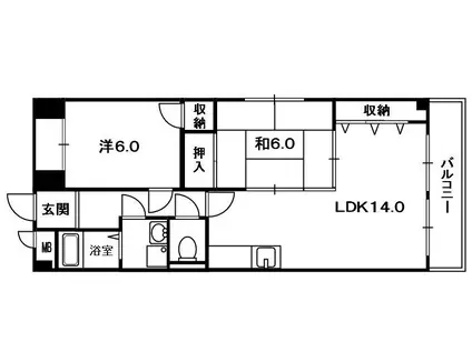 サンガーデンヨコヤマ(2LDK/5階)の間取り写真