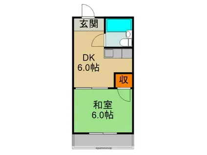 コーポ田中(1DK/5階)の間取り写真