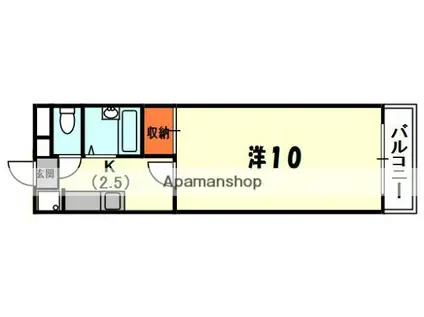 ロイヤルカーサ高瀬(1K/4階)の間取り写真