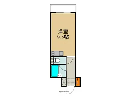 西郷マンションⅡ(1K/3階)の間取り写真