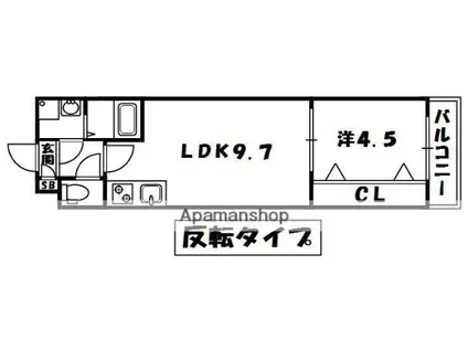 ケイメゾン2(1LDK/2階)の間取り写真