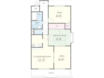ベルドミール(3LDK/5階)の間取り写真