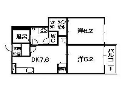 アネックス東中振(2DK/1階)の間取り写真