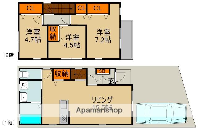 京阪電気鉄道京阪線 西三荘駅 徒歩5分 2階建 築9年(3LDK)の間取り写真
