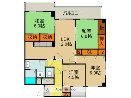 グランデージハヤミ(4LDK/7階)の間取り写真