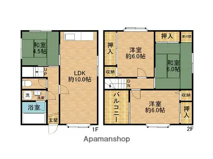 京阪電気鉄道交野線 星ケ丘駅(大阪) 徒歩17分 2階建 築35年(4LDK)の間取り写真