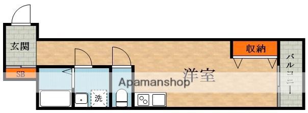 JOB-Ⅱ号館(ワンルーム/1階)の間取り写真