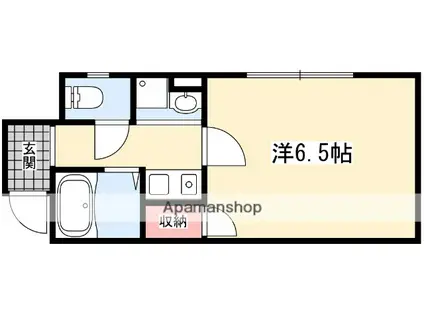 プレアール牧野(1K/1階)の間取り写真