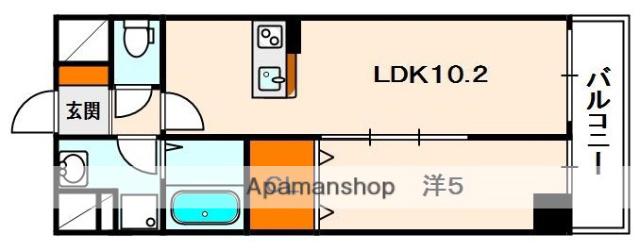 アライブ牧野(1LDK/2階)の間取り写真