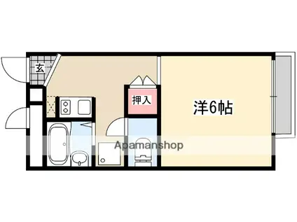 コーポKANABURI(1K/1階)の間取り写真