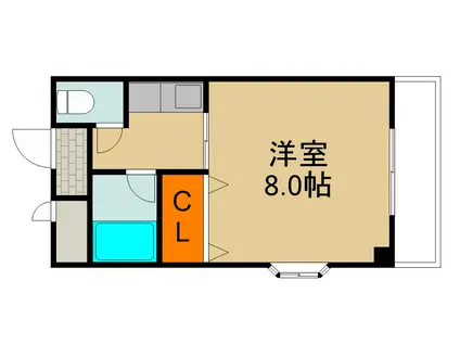 グリーンゲイブルス2(1K/7階)の間取り写真