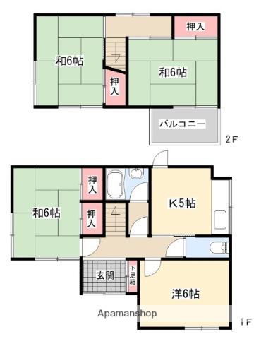京阪電気鉄道京阪線 橋本駅(京都) 徒歩6分 2階建 築54年(4K)の間取り写真