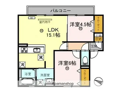 ドラセナ(2LDK/1階)の間取り写真