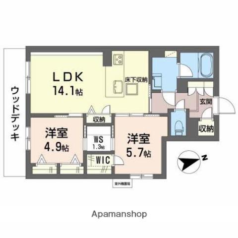 シャーメゾン プレミアス Ⅱ(2SLDK/1階)の間取り写真