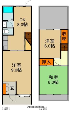 佐太中町6丁目テラス(3DK)の間取り写真
