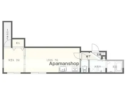 GRANDIR枚方公園(1LDK/3階)の間取り写真
