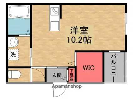 アールコート枚方東田宮(ワンルーム/1階)の間取り写真