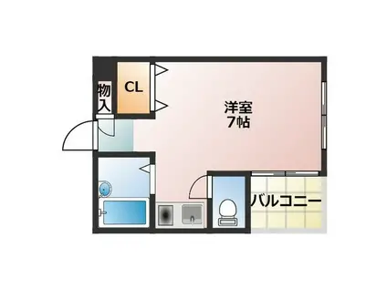 コロナハイツ(ワンルーム/3階)の間取り写真