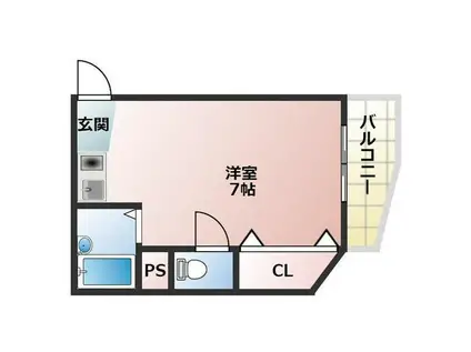 コロナハイツ(1K/3階)の間取り写真