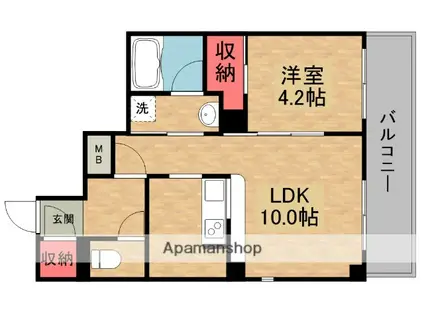 LIEN私部(1LDK/3階)の間取り写真