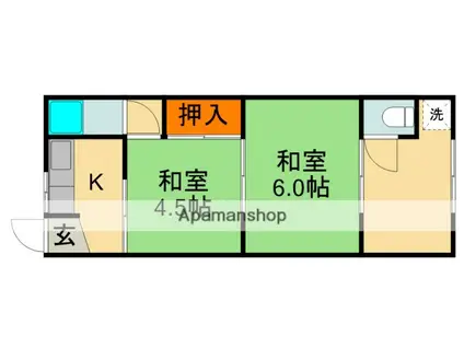 梶町4丁目平屋(2K)の間取り写真