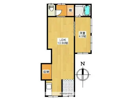 栄町文化(1LDK/2階)の間取り写真