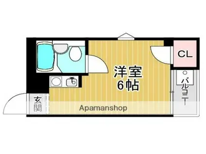 カサデポエタ(ワンルーム/3階)の間取り写真