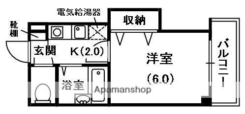 スタジオM(1K/5階)の間取り写真