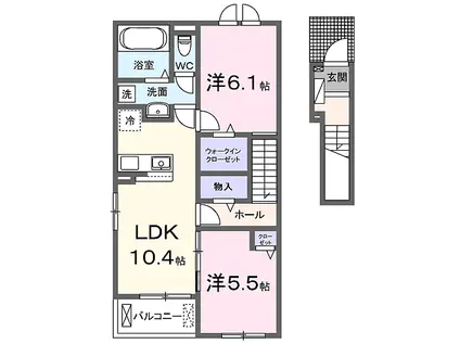 ラ・ヴィータ・ドルチェ南門真(2LDK/2階)の間取り写真