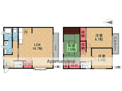 PMメゾネット(3LDK)の間取り写真