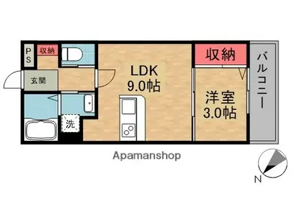 牧野阪3丁目アパート(1LDK/2階)の間取り写真