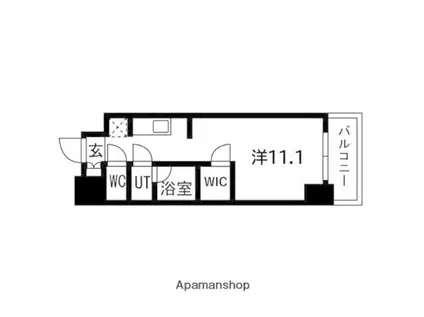 ウエリスアーバン守口(ワンルーム/10階)の間取り写真