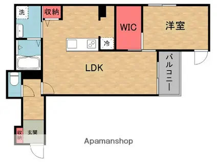 MACHIMOKU KUZUHA(1LDK/3階)の間取り写真