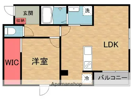 MACHIMOKU KUZUHA(1LDK/1階)の間取り写真