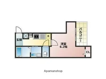 ALEGRIA守口金下町(1K/3階)の間取り写真