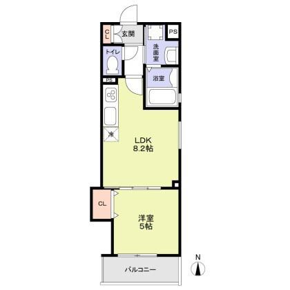 フォレストクリエオーレ城垣町壱番館(1LDK/1階)の間取り写真