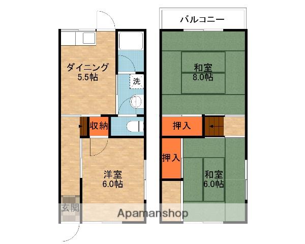 片町線 長尾駅(大阪) 徒歩14分 2階建 築47年(3DK)の間取り写真