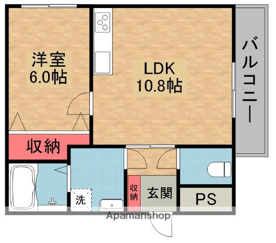 グランコスモ交野(1LDK/1階)の間取り写真