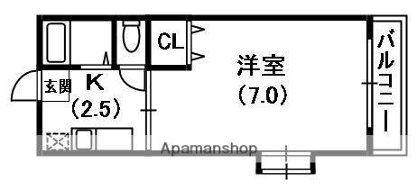 MPLAZA竜田通(1K/4階)の間取り写真