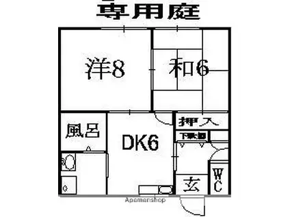 サニ-ハイツ(2DK/1階)の間取り写真