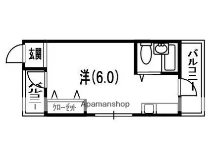 ハマンション伊加賀(ワンルーム/4階)の間取り写真