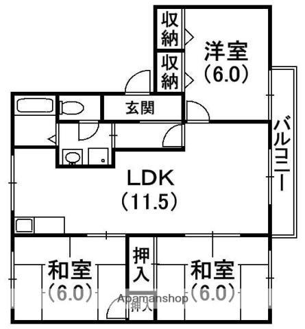 エクセル平井(3LDK/2階)の間取り写真