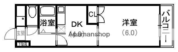 FROMホキタ1番館(1K/3階)の間取り写真