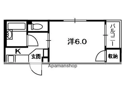 ロータリーマンション藤田町(1K/1階)の間取り写真