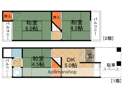 楠根南町27−3・27−4(3K)の間取り写真