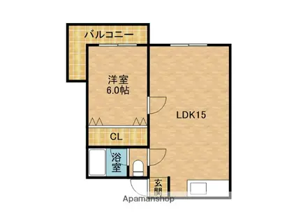 サンコーポ香里Ⅰ(1LDK/1階)の間取り写真