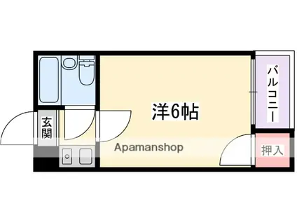 メビウス寝屋川レジデンスウエスト(1K/1階)の間取り写真