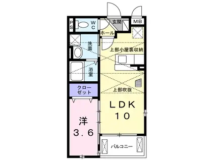 イースト Ⅰ(1LDK/2階)の間取り写真