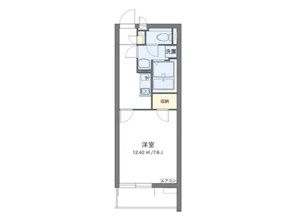 クレイノグレイスⅤ(1K/1階)の間取り写真